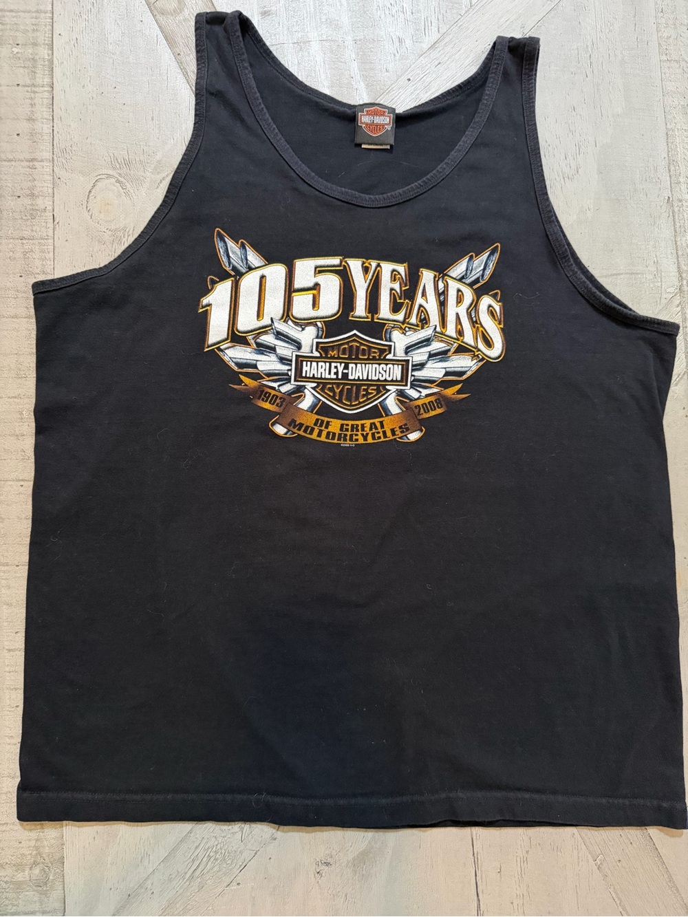 House of Harley-Davidson Milwaukee, WI Men's Black 105 Years Graphic Tank 2XL